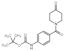 N-boc-4-(4-氧代-哌啶-1-羰基)苯胺结构式
