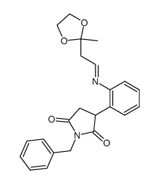 1-Benzyl-3-{2-[2-(2-methyl-[1,3]dioxolan-2-yl)-eth-(E)-ylideneamino]-phenyl}-pyrrolidine-2,5-dione结构式