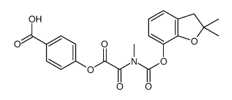4-[2-[(2,2-dimethyl-3H-1-benzofuran-7-yl)oxycarbonyl-methylamino]-2-oxoacetyl]oxybenzoic acid结构式