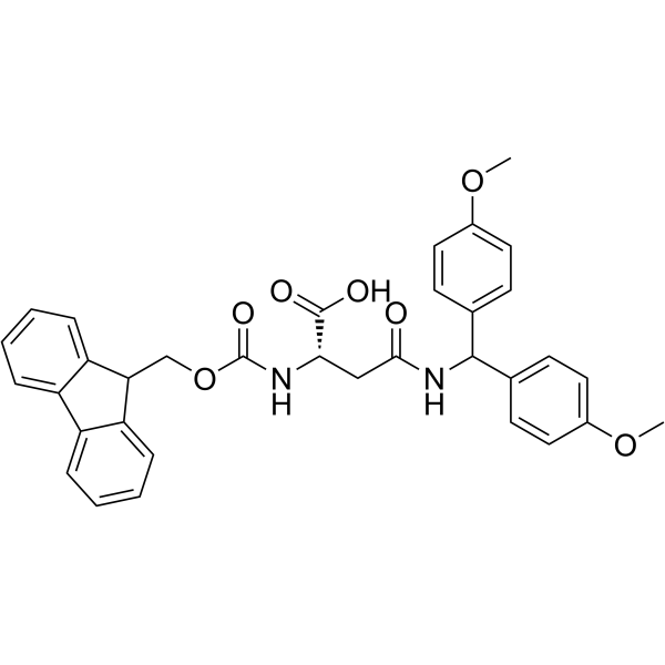 Nα-Fmoc-Nγ-(4,4'-二甲氧基二苯甲基)-L-天冬酰胺结构式