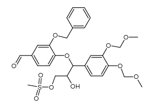 3-(2-(benzyloxy)-4-formylphenoxy)-3-(3,4-bis(methoxymethoxy)phenyl)-2-hydroxypropyl methanesulfonate Structure