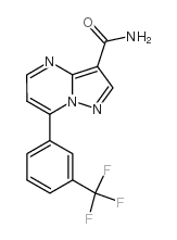 7-[3-(三氟甲基)苯基]吡唑并[1,5-a]嘧啶-3-羧酰胺结构式