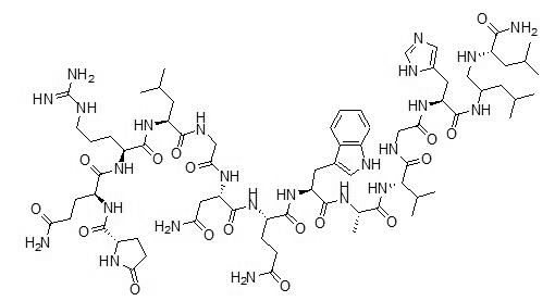 (Leu13-psi(CH2NH)Leu14)-Bombesin structure