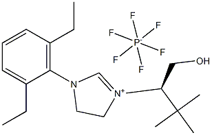(S)-1-(2,6-二乙基苯基)-3-(1-羟基-3,3-二甲基丁烷-2-基)-4,5-二氢-1H-咪唑-3-六氟磷酸铵(V)结构式