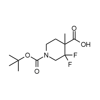 1-(叔丁氧基羰基)-3,3-二氟-4-甲基哌啶-4-羧酸结构式