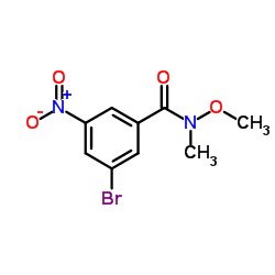 3-溴-N-甲氧基-N-甲基-5-硝基苯甲酰胺结构式