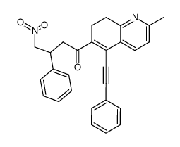 1-(2-Methyl-5-phenylethynyl-7,8-dihydro-quinolin-6-yl)-4-nitro-3-phenyl-butan-1-one结构式