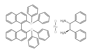 二氯[(R)-(+)-2,2′-二(二苯基膦)-1,1′-联萘基][(1R,2R)-(+)-1,2-二苯基乙二胺)钌(II)结构式