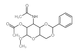 a-D-Glucopyranoside, methyl3-(acetylamino)-3-deoxy-4,6-O-(phenylmethylene)-, 2-acetate结构式