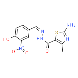 2-amino-N'-{4-hydroxy-3-nitrobenzylidene}-4-methyl-1,3-thiazole-5-carbohydrazide结构式