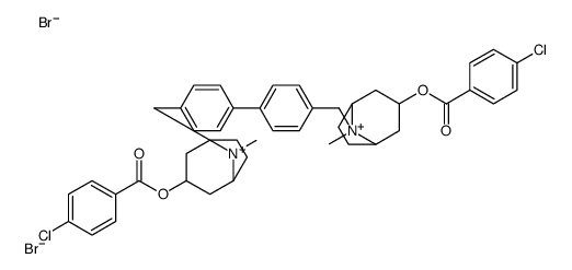 [8-[[4-[4-[[3-(4-chlorobenzoyl)oxy-8-methyl-8-azoniabicyclo[3.2.1]octan-8-yl]methyl]phenyl]phenyl]methyl]-8-methyl-8-azoniabicyclo[3.2.1]octan-3-yl] 4-chlorobenzoate,dibromide Structure