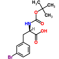Boc-D-3-氨基-3-(3-溴苯基)丙酸结构式