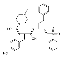 N-[(2S)-1-[[(E,3S)-1-(benzenesulfonyl)-5-phenylpent-1-en-3-yl]amino]-1-oxo-3-phenylpropan-2-yl]-4-methylpiperazine-1-carboxamide,hydrochloride Structure