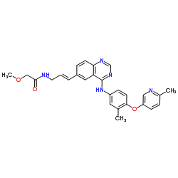 2-甲氧基-N-[3-[4-[[3-甲基-4-[(6-甲基-3-吡啶基)氧基]苯基]氨基]-6-喹唑啉基]-2-丙烯-1-基]乙酰胺结构式