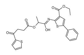 ethyl 2-[2-(4-oxo-4-thiophen-2-ylbutanoyl)oxypropanoylamino]-5-phenylthiophene-3-carboxylate结构式