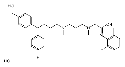 2-[3-[4,4-bis(4-fluorophenyl)butyl-methylamino]propyl-methylamino]-N-(2,6-dimethylphenyl)acetamide,dihydrochloride Structure