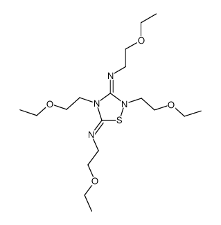2,4,N,N'-tetrakis-(2-ethoxy-ethyl)-[1,2,4]thiadiazolidine-3,5-diylidenediamine Structure