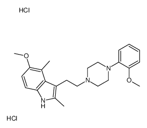 5-methoxy-3-[2-[4-(2-methoxyphenyl)piperazin-1-yl]ethyl]-2,4-dimethyl-1H-indole,dihydrochloride结构式