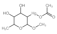 acetoxy(4,5-dihydroxy-2-methoxy-6-methyltetrahydro-2H-pyran-3-yl)mercury Structure