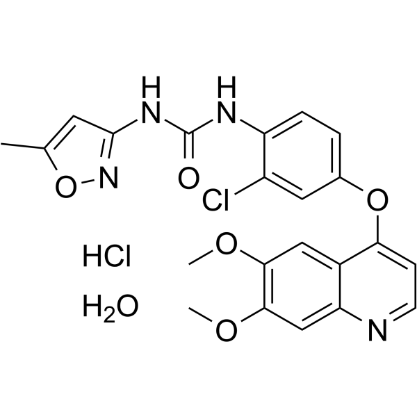 N-[2-氯-4-[(6,7-二甲氧基-4-喹啉基)氧基]苯基]-N'-(5-甲基-3-异恶唑基)脲结构式