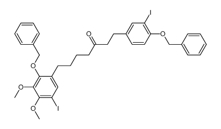 1-(4-benzyloxy-3-iodophenyl)-7-(2-benzyloxy-3,4-dimethoxy-5-iodophenyl)heptan-3-one结构式
