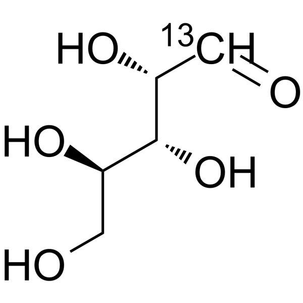 D-阿拉伯糖-1-13C结构式