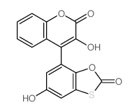 3-Hydroxy-4-(5-hydroxy-2-oxo-1,3-benzoxathiol-7-yl)-2H-chromen-2-one结构式