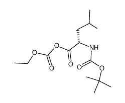 (S)-(S)-2-((tert-butoxycarbonyl)amino)-4-methylpentanoic (ethyl carbonic) anhydride Structure