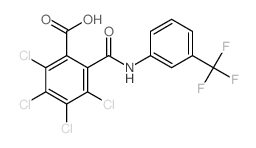 Benzoic acid,2,3,4,5-tetrachloro-6-[[[3-(trifluoromethyl)phenyl]amino]carbonyl]- Structure