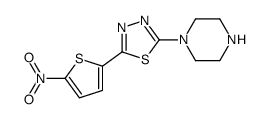 2-(5-nitrothiophen-2-yl)-5-piperazin-1-yl-1,3,4-thiadiazole Structure