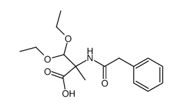 (+/-)-β,β-diethoxy-α-(2-phenyl-acetylamino)-isobutyric acid结构式