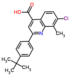 7-Chloro-8-methyl-2-[4-(2-methyl-2-propanyl)phenyl]-4-quinolinecarboxylic acid Structure