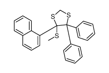 4-methylsulfanyl-4-naphthalen-1-yl-5,5-diphenyl-1,3-dithiolane结构式