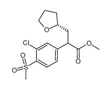 2-(3-chloro-4-methanesulfonyl-phenyl)-3-(tetrahydro-furan-2(R)-yl)-propionic acid methyl ester结构式