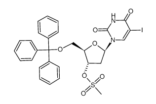 5-iodo-3'-O-mesyl-5'-O-trityl-2'-deoxyuridine Structure