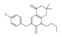 1-n-丁基-3-(4-氟苄基)-7,7-二甲基-7,8-二氢喹啉-2,5(1H,6H)-二酮结构式