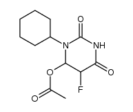 3-cyclohexyl-5-fluoro-2,6-dioxohexahydropyrimidin-4-yl acetate结构式