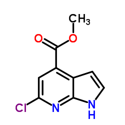 6-氯-1H-吡咯并[2,3-B]吡啶-4-甲酸甲酯结构式