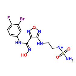 4-[[2-[(Aminosulfonyl)amino]ethyl]amino]-N'-(3-bromo-4-fluorophenyl)-N-hydroxy-1,2,5-oxadiazole-3-carboximidamide structure