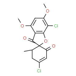 4',7-Dichloro-4,6-dimethoxy-6'-methylspiro[benzofuran-2(3H),1'-[3]cyclohexene]-2',3-dione结构式