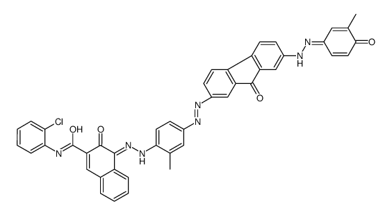 2-Naphthalenecarboxamide, N-(2-chlorophenyl)-3-hydroxy- 4-[[4-[[7-[(4-hydroxy-3-methylphenyl)azo]-9-oxo-9H-fluoren-2-yl]azo]-2-methylphenyl]azo]- structure