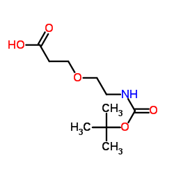 3-(2-((叔丁氧基羰基)氨基)乙氧基)丙酸结构式