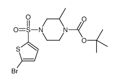 4-(5-溴-噻吩-2-磺酰基)-2-甲基-哌嗪-1-羧酸叔丁基酯结构式