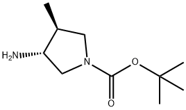 (3R,4S)-3-氨基-4-甲基吡咯烷-1-羧酸叔丁酯结构式