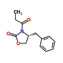 |R|-(-)-4-苄基-3-丙酰-2-恶唑烷酮结构式