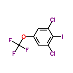 1,3-Dichloro-2-iodo-5-(trifluoromethoxy)benzene结构式