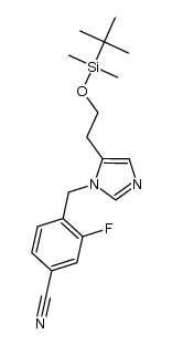 4-((5-(2-((tert-butyldimethylsilanyl)oxy)ethyl)-1H-imidazol-1-yl)methyl)-3-fluorobenzonitrile Structure