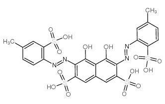 4,5-二羟基-3,6-双[(4-甲基-2-磺基苯基)偶氮]-2,7-萘磺酸结构式