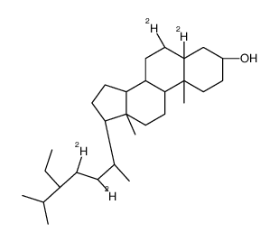 (3S,5R,8S,9S,10R,13R,14S,17R)-5,6-dideuterio-17-[(2R,5R)-3,4-dideuterio-5-ethyl-6-methylheptan-2-yl]-10,13-dimethyl-1,2,3,4,6,7,8,9,11,12,14,15,16,17-tetradecahydrocyclopenta[a]phenanthren-3-ol结构式