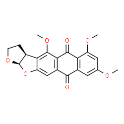 (3aS)-2,3,3aα,12aα-Tetrahydro-4,6,8-trimethoxyanthra[2,3-b]furo[3,2-d]furan-5,10-dione结构式